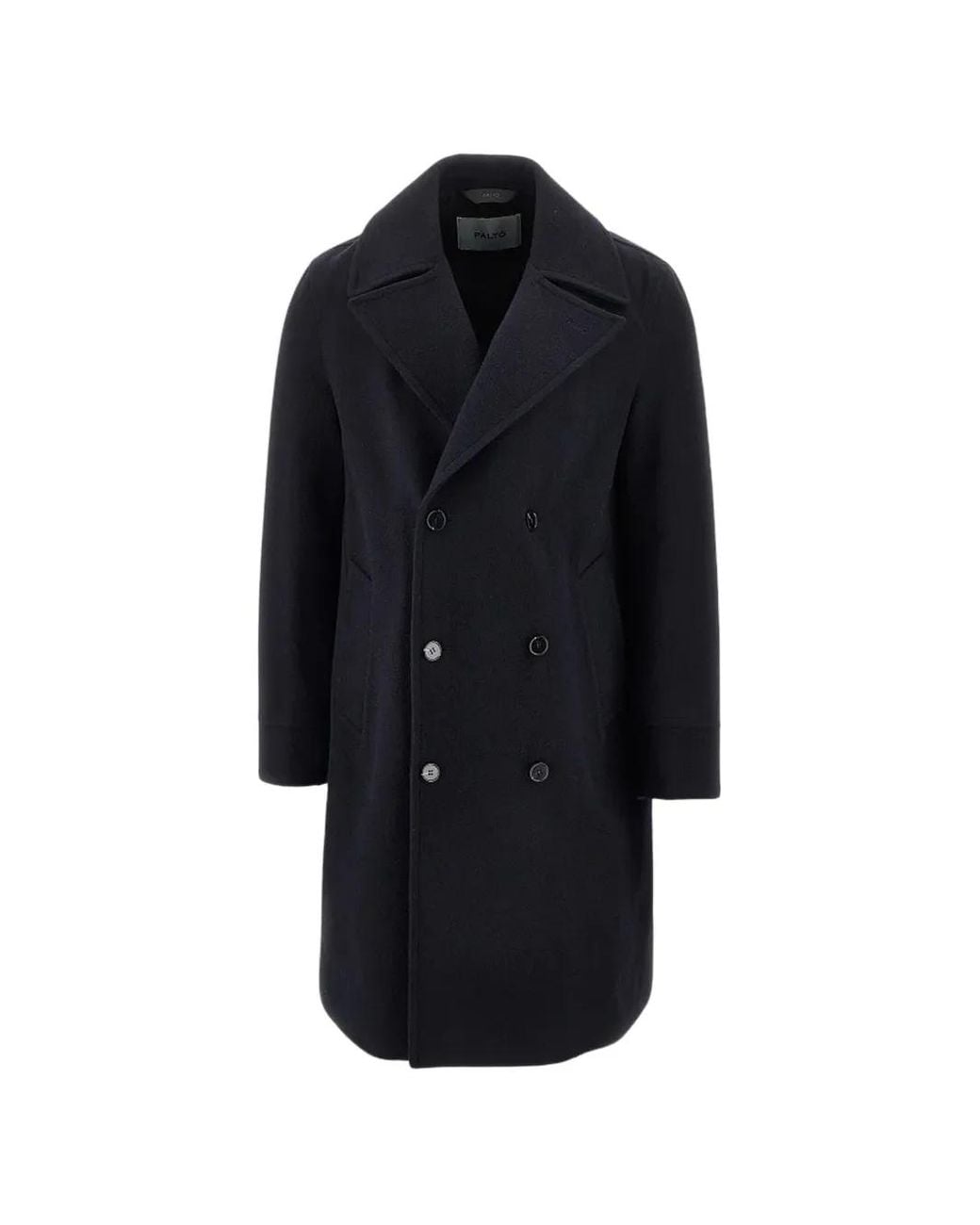 Paltò Blue Double-Breasted Buttoned Coat for men