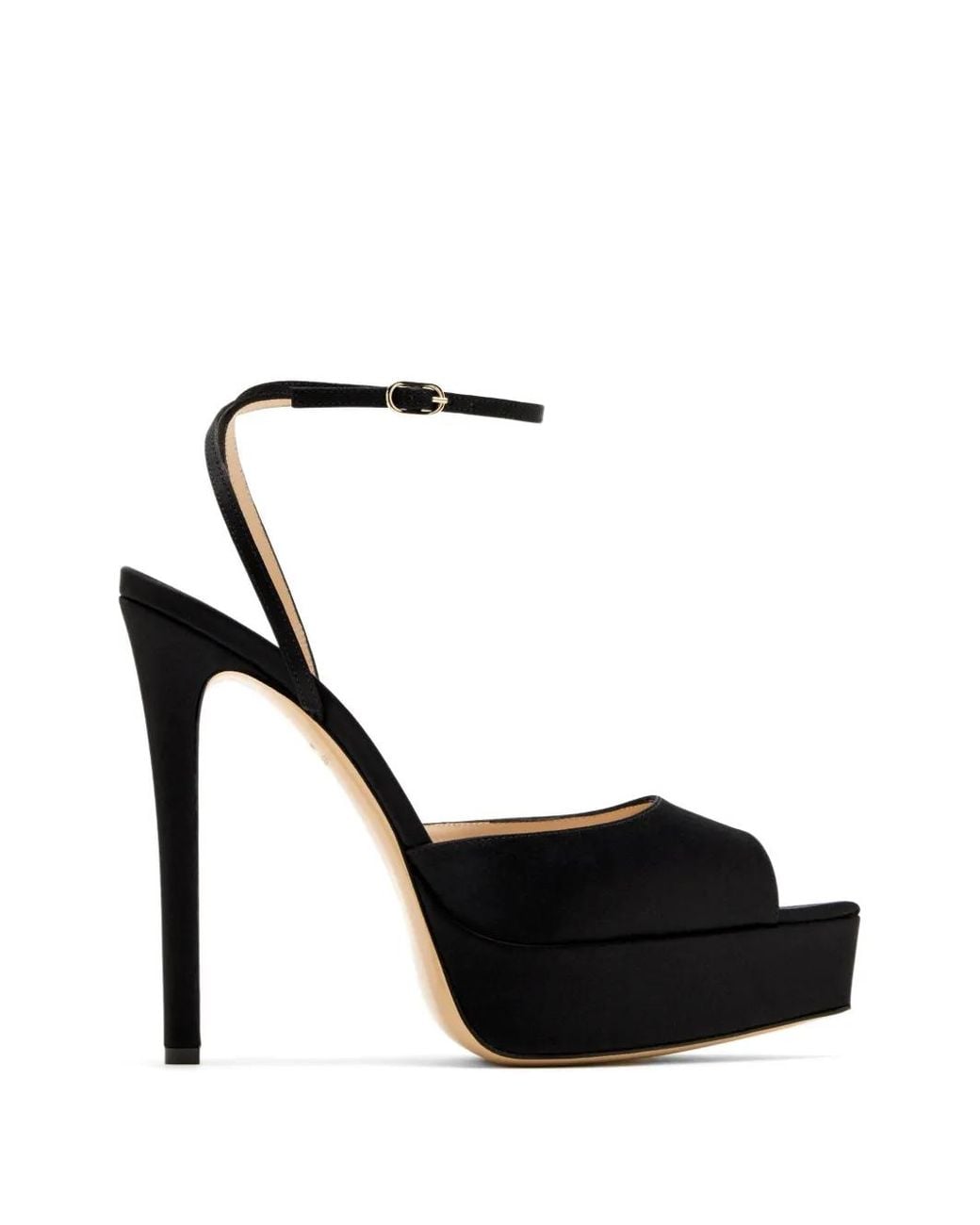 Andrea Wazen Black Ankle Strap Sandals