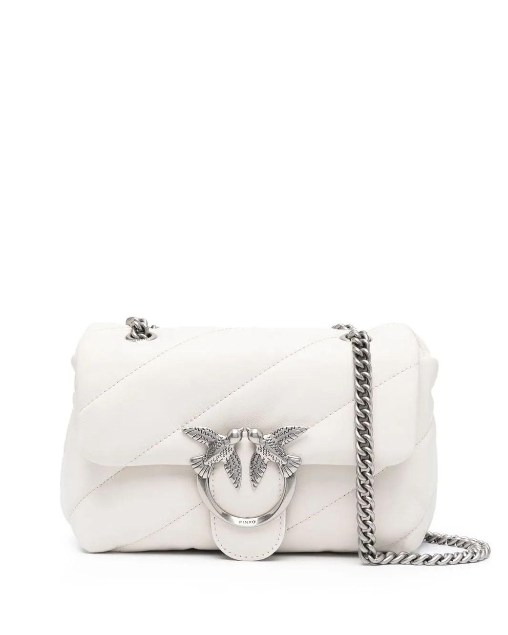 Pinko White Mini Love Bag Puff Maxi Quilt