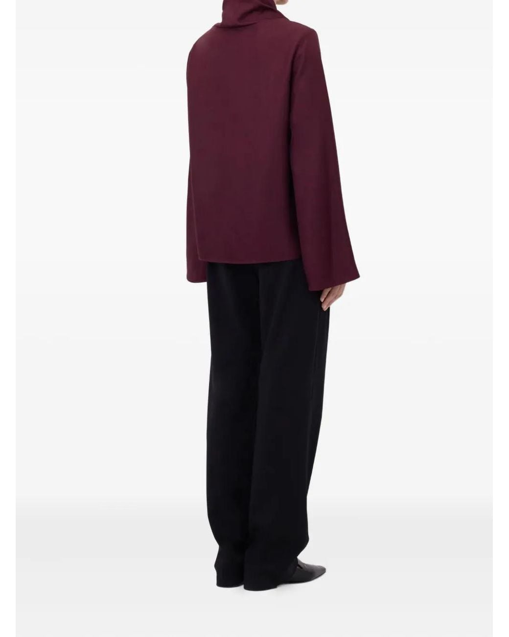Loulou de Saison Purple Drawstring-Neck Wide-Sleeve Top