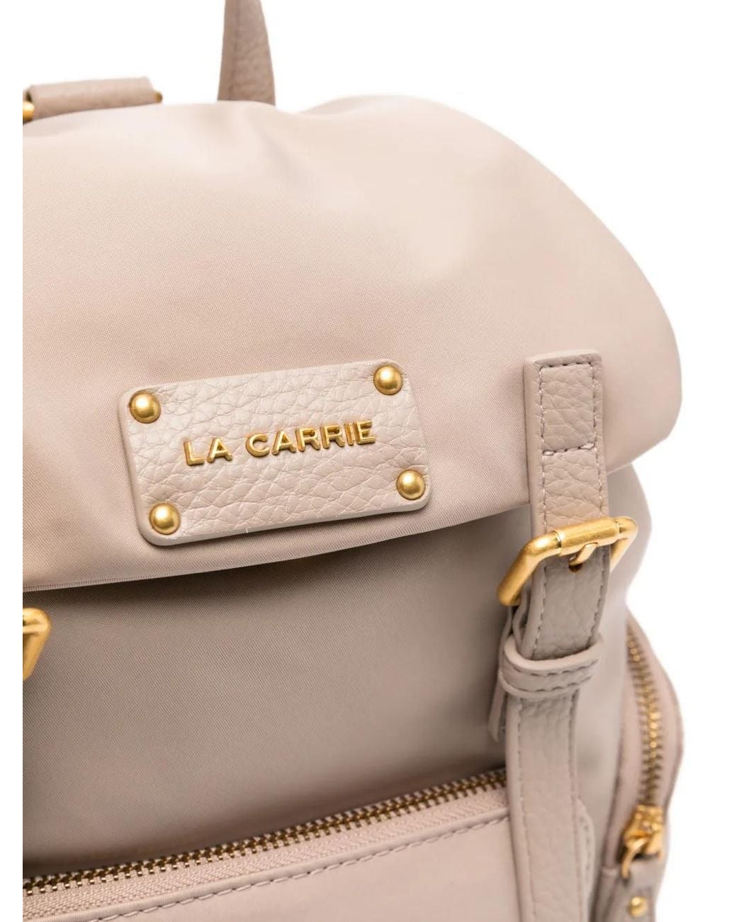 La Carrie Natural Buckle Flap Backpack