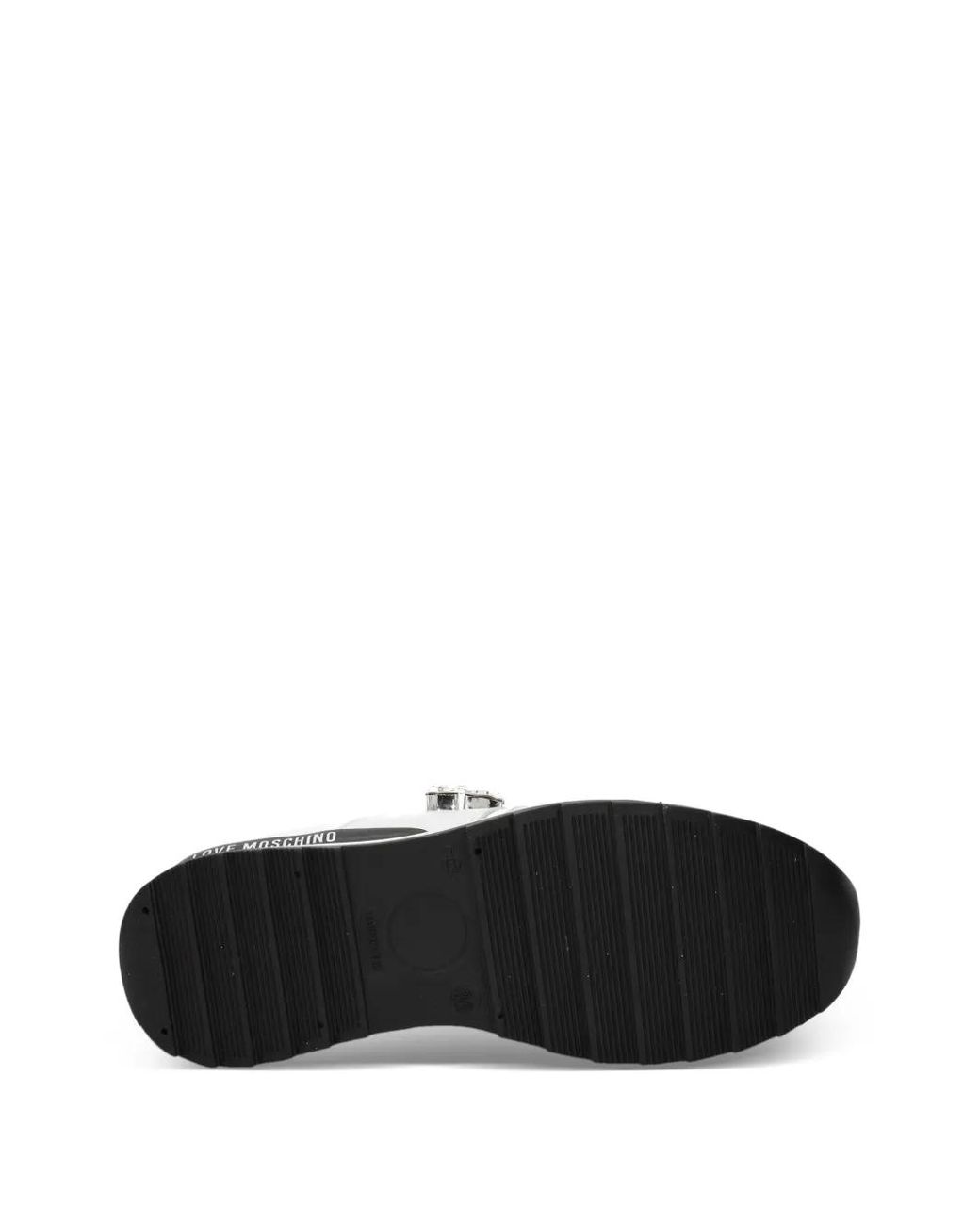 Love Moschino White Lace-Up Round-Toe Sneakers