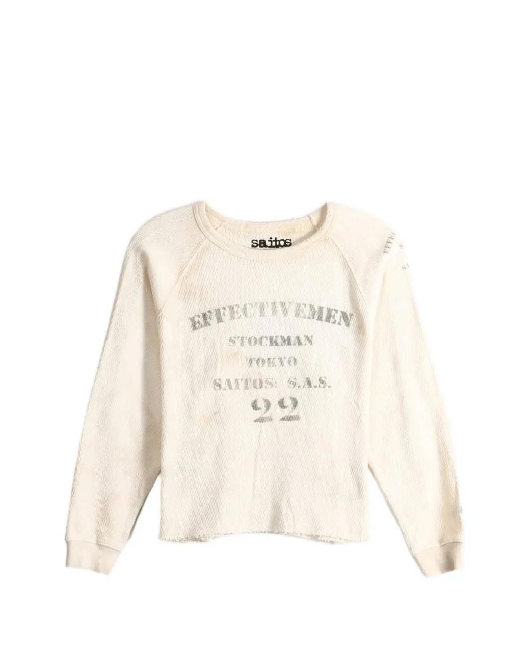 SAITOS Natural Stockman Tokyo Waffle-Knit Long-Sleeve T-Shirt
