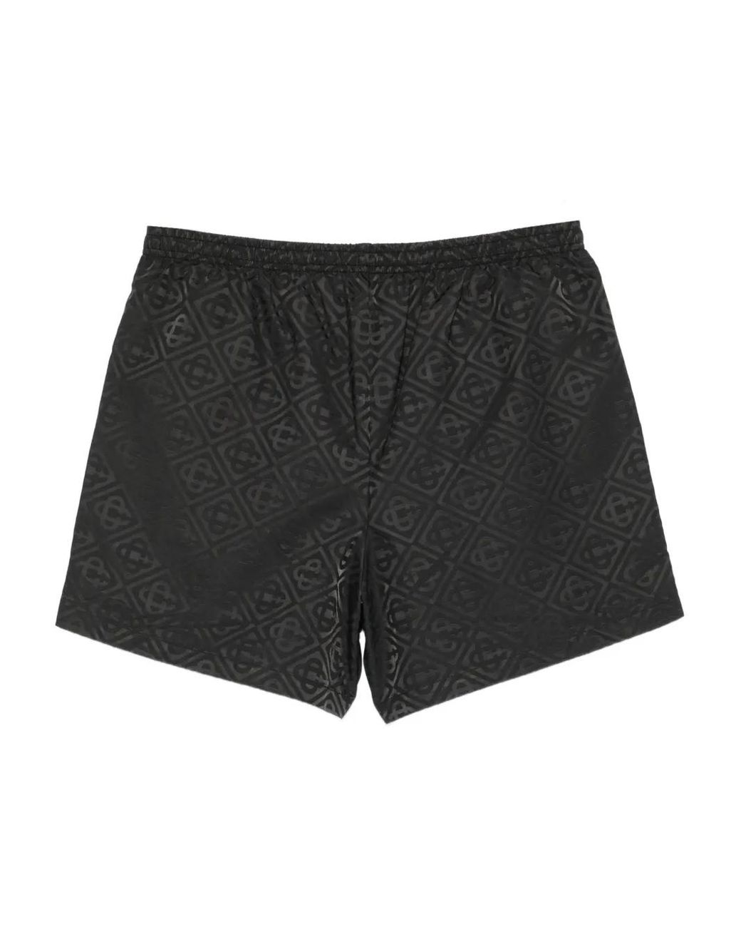 Casablanca Black Monogram-Pattern Swim Shorts for men