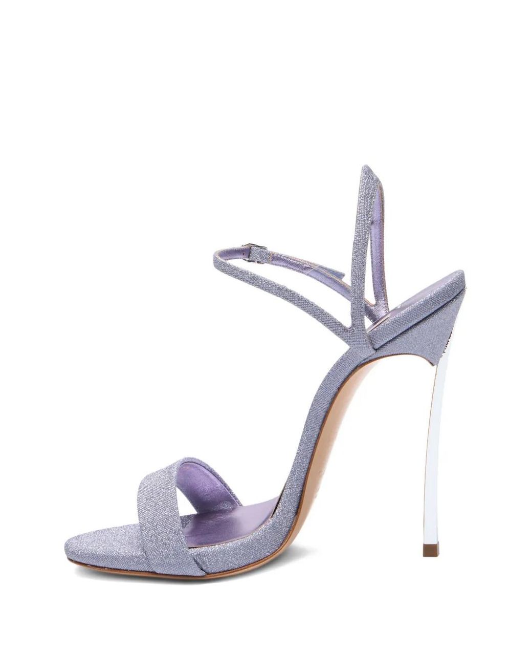 Casadei White V Celebrity Glittered Sandals