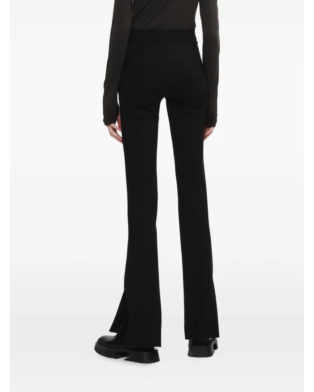 Helmut Lang Black Pantalon Évasé À Zips