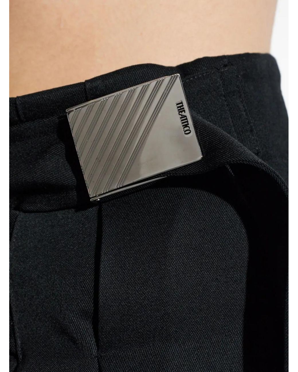 The Attico Blue Buckle Pleated Trousers