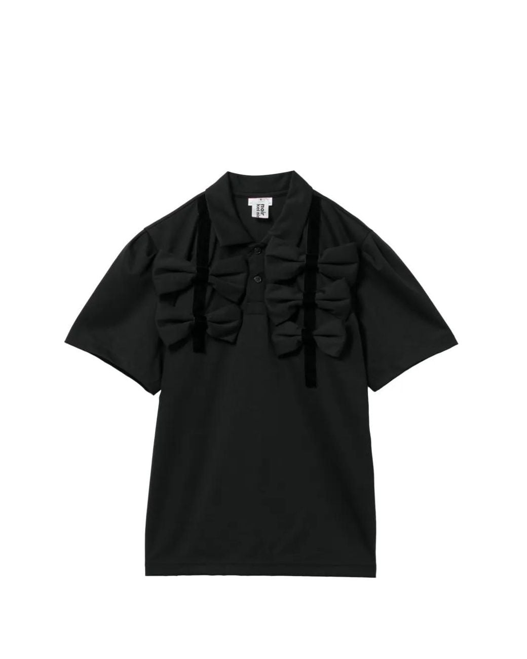 Noir Kei Ninomiya Black Ruffled Detail T-Shirt