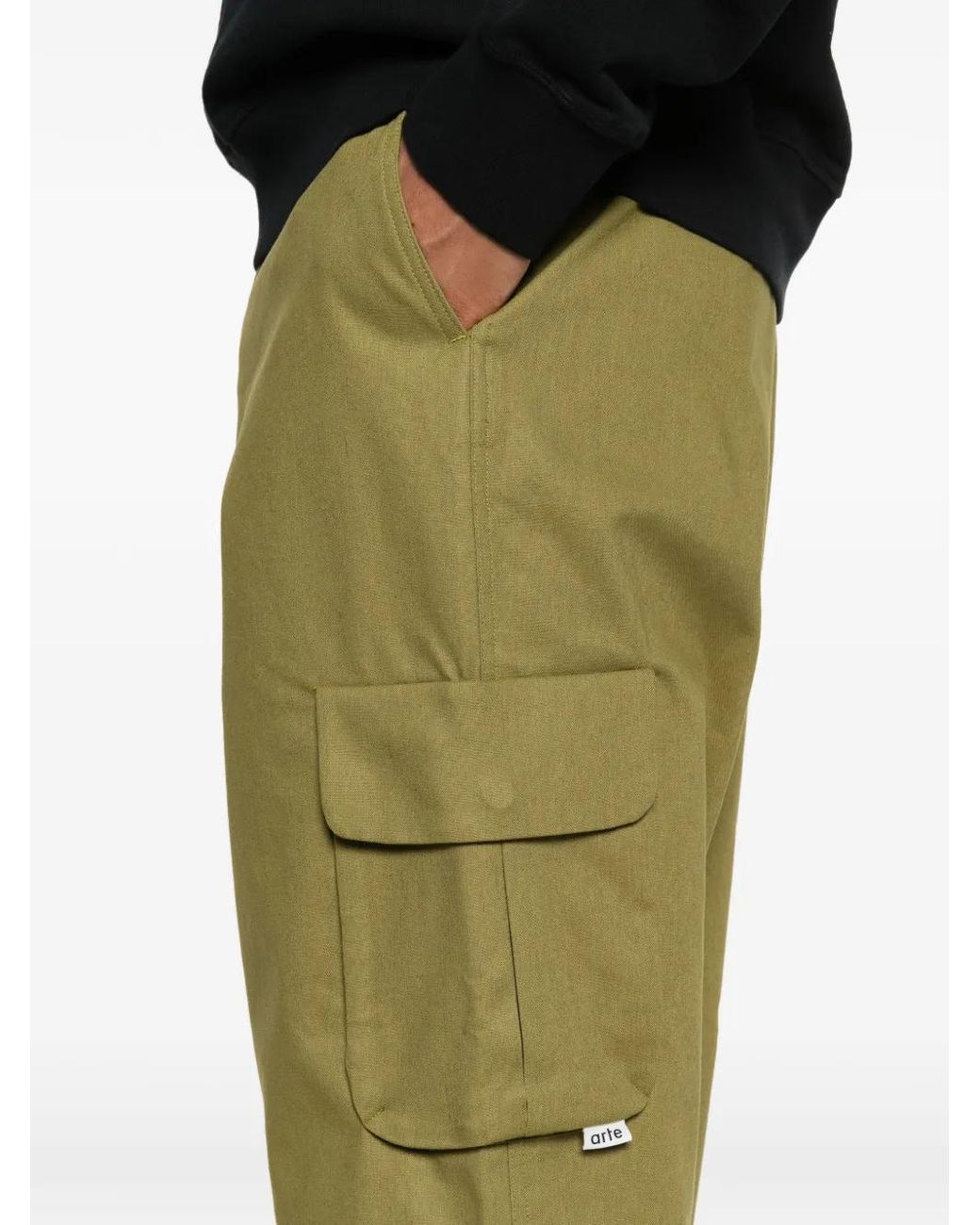 Arte' Green Cargo-Pocket Trousers for men