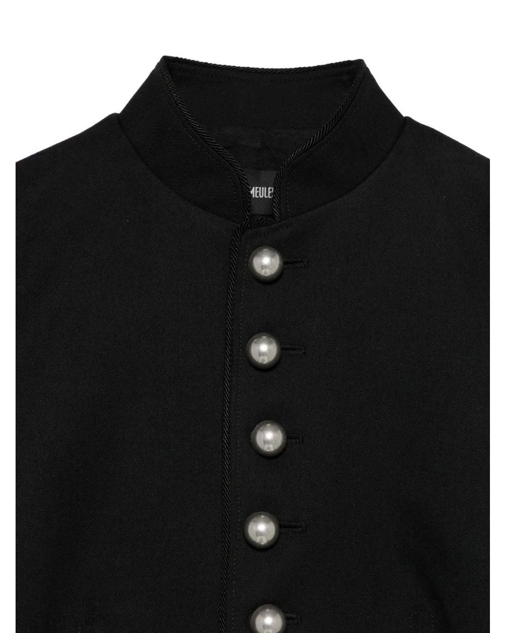 Ann Demeulemeester Black Stand-Collar Jacket