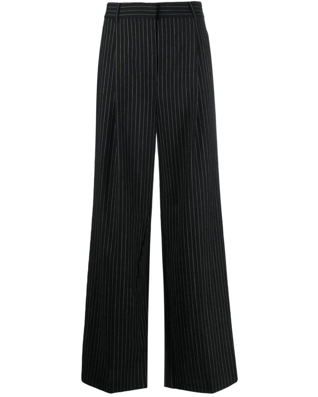 MICHAEL Michael Kors Black Pinstripe-Pattern Palazzo Pants