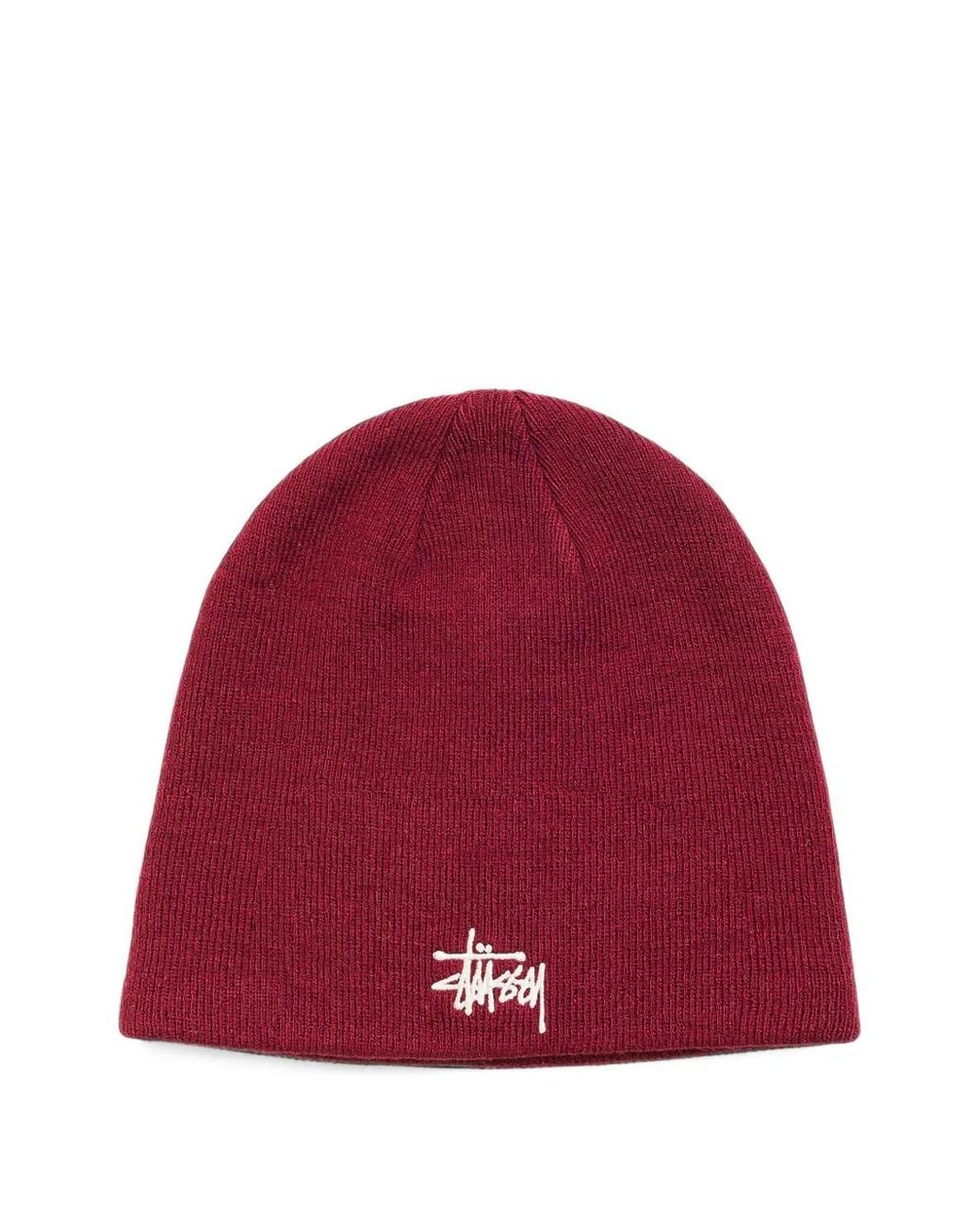 Stussy Red Bonnet Basic À Logo Brodé