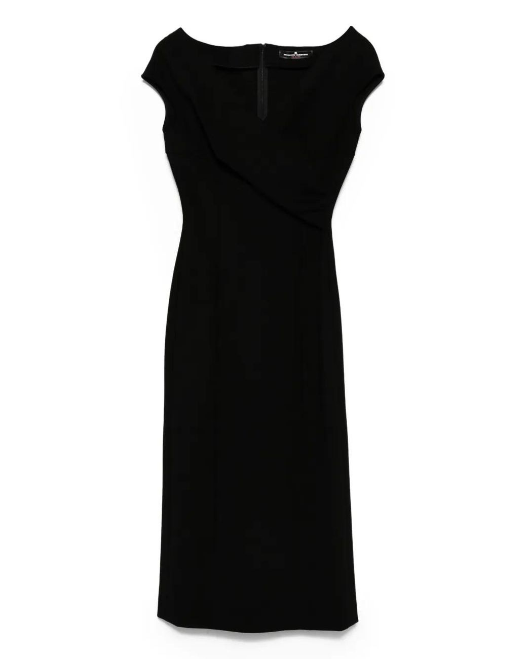 Ermanno Scervino Black Short-Sleeve Midi Dress