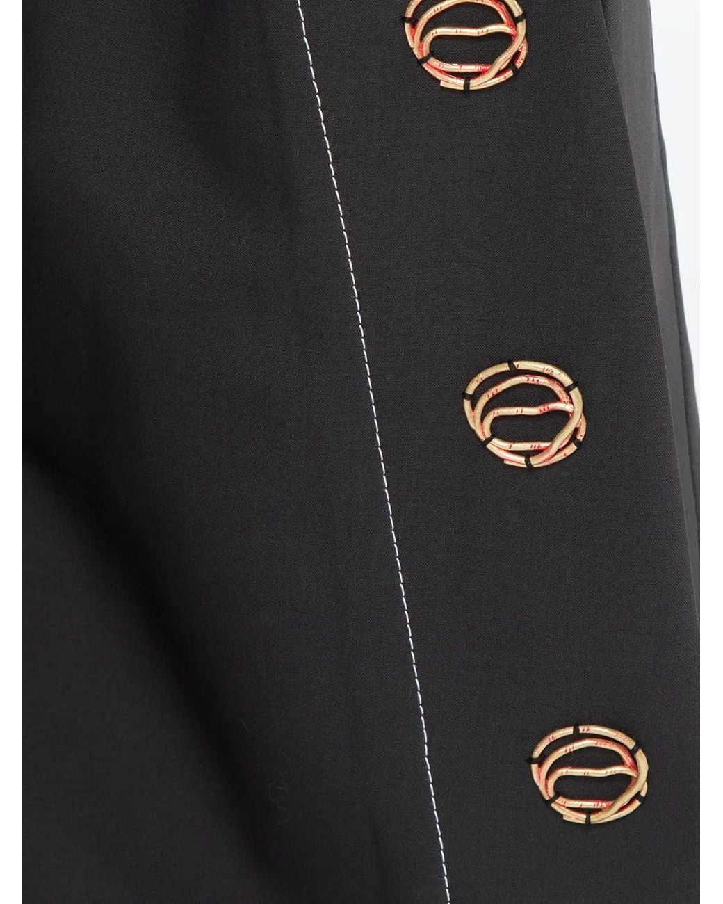 Ellery Black Flared Button Trousers