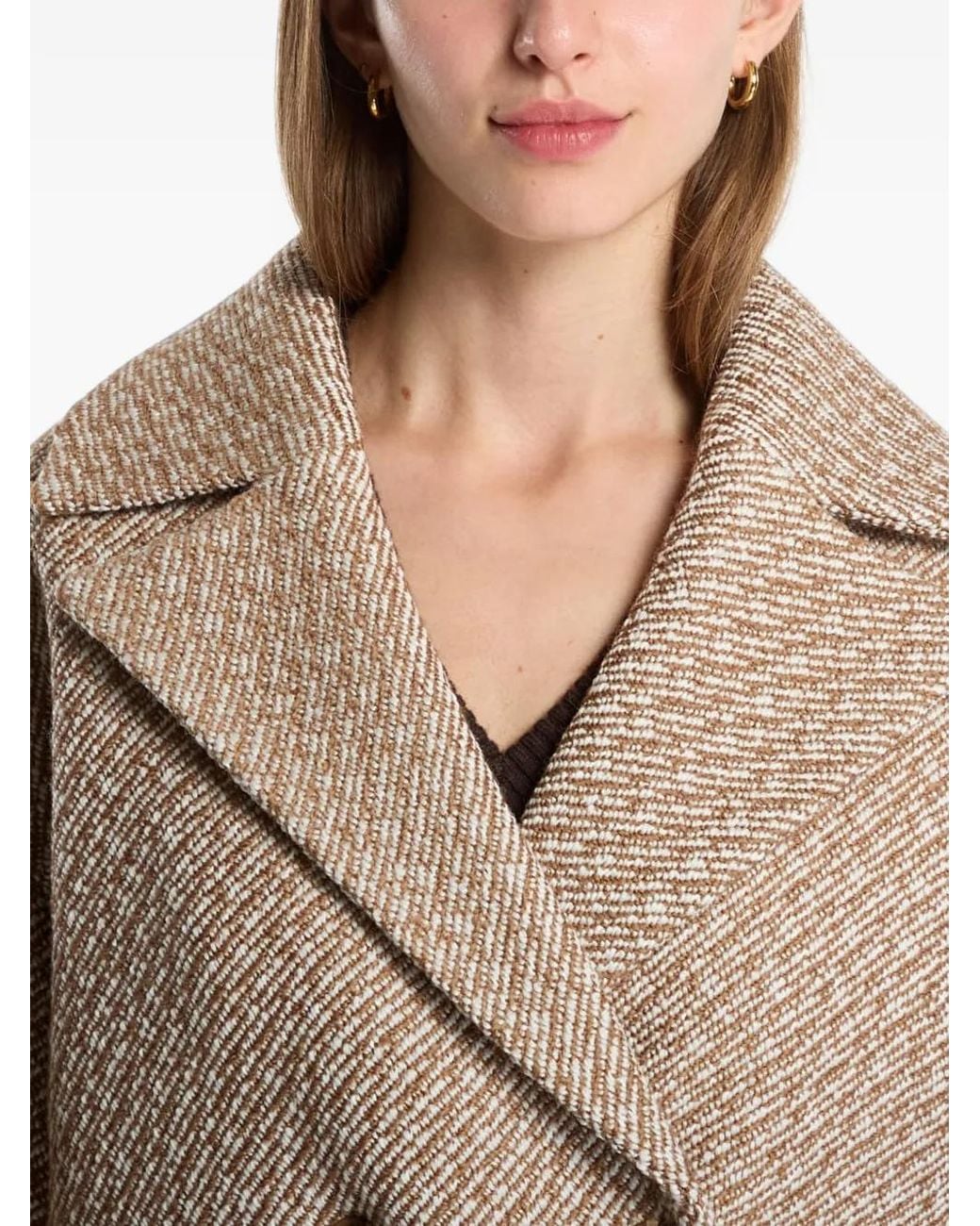 Calvin Klein Natural Double-Breasted Peacoat