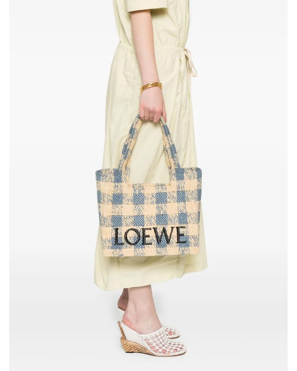 Loewe Blue Medium Font Bag