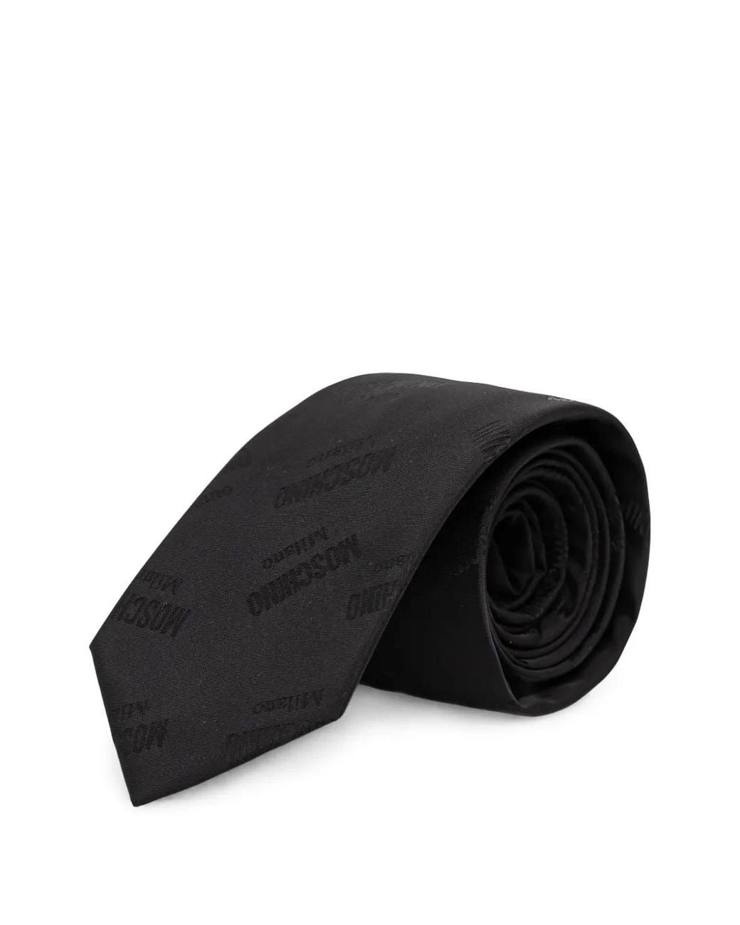 Moschino Black Logo-Jacquard Tie for men