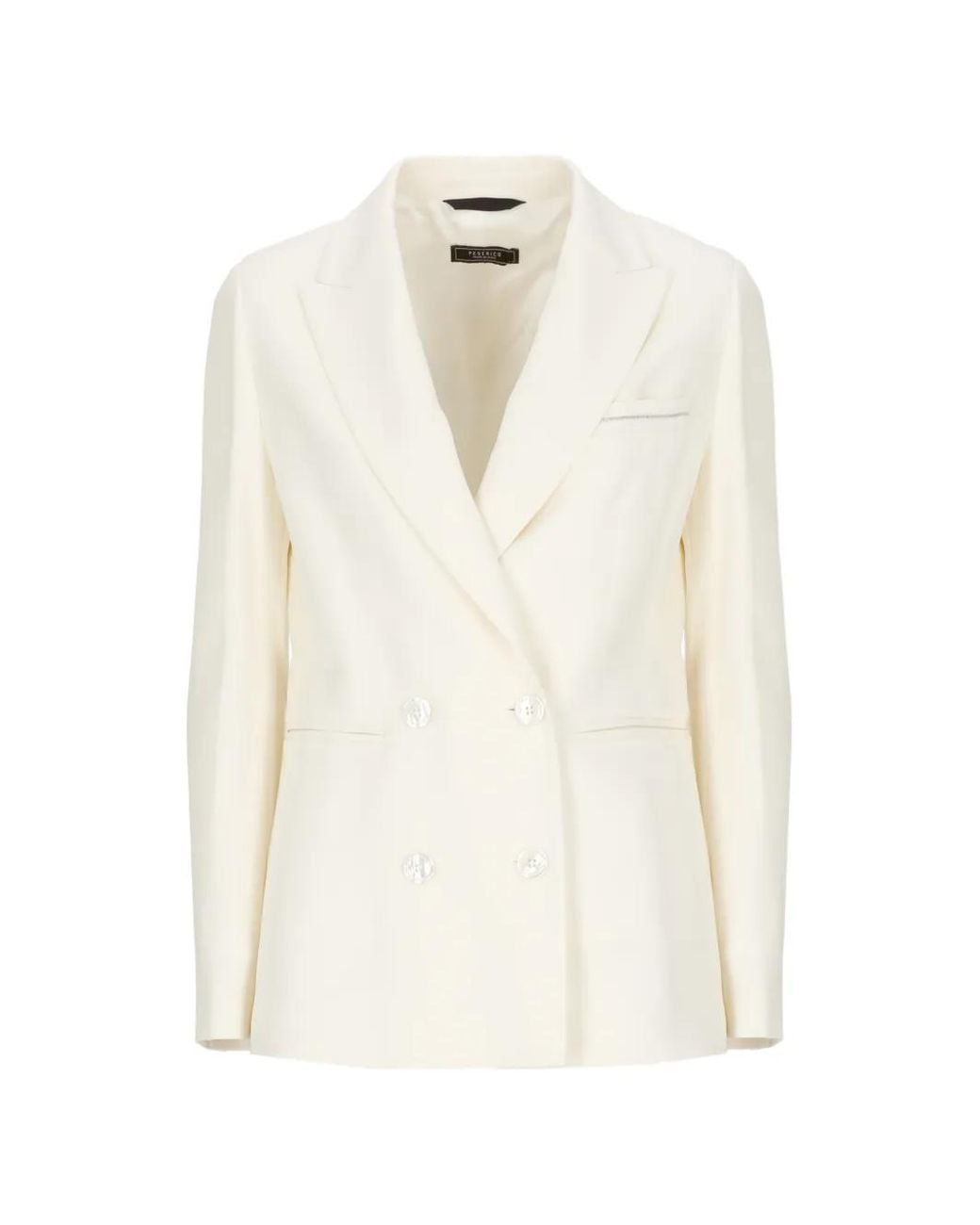 Peserico White Aurea Double-Breasted Blazer