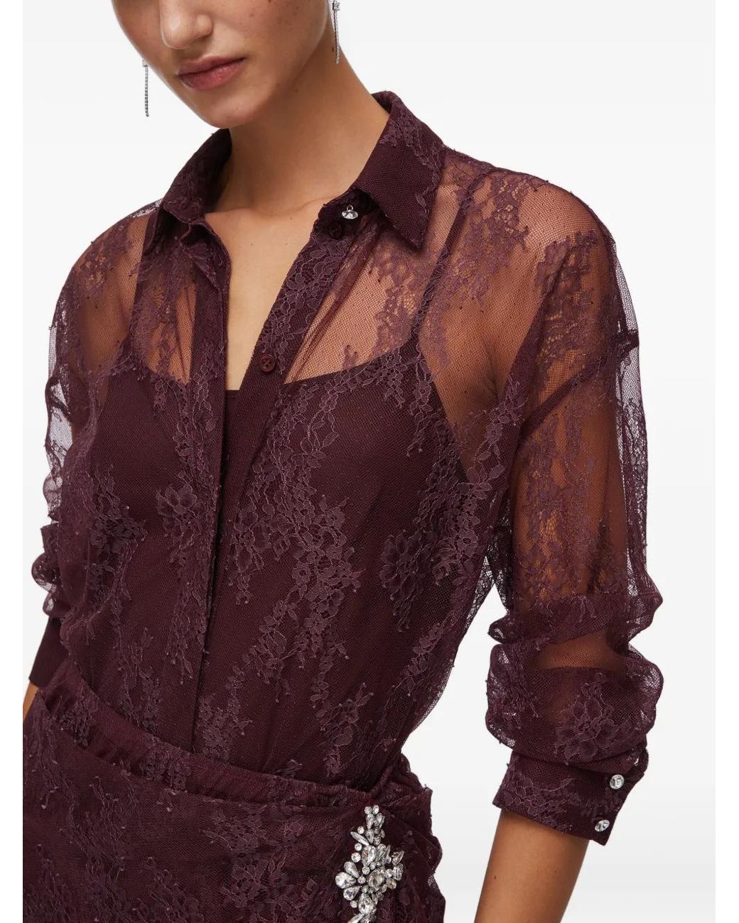 Liu Jo Purple Chantilly Lace Shirt