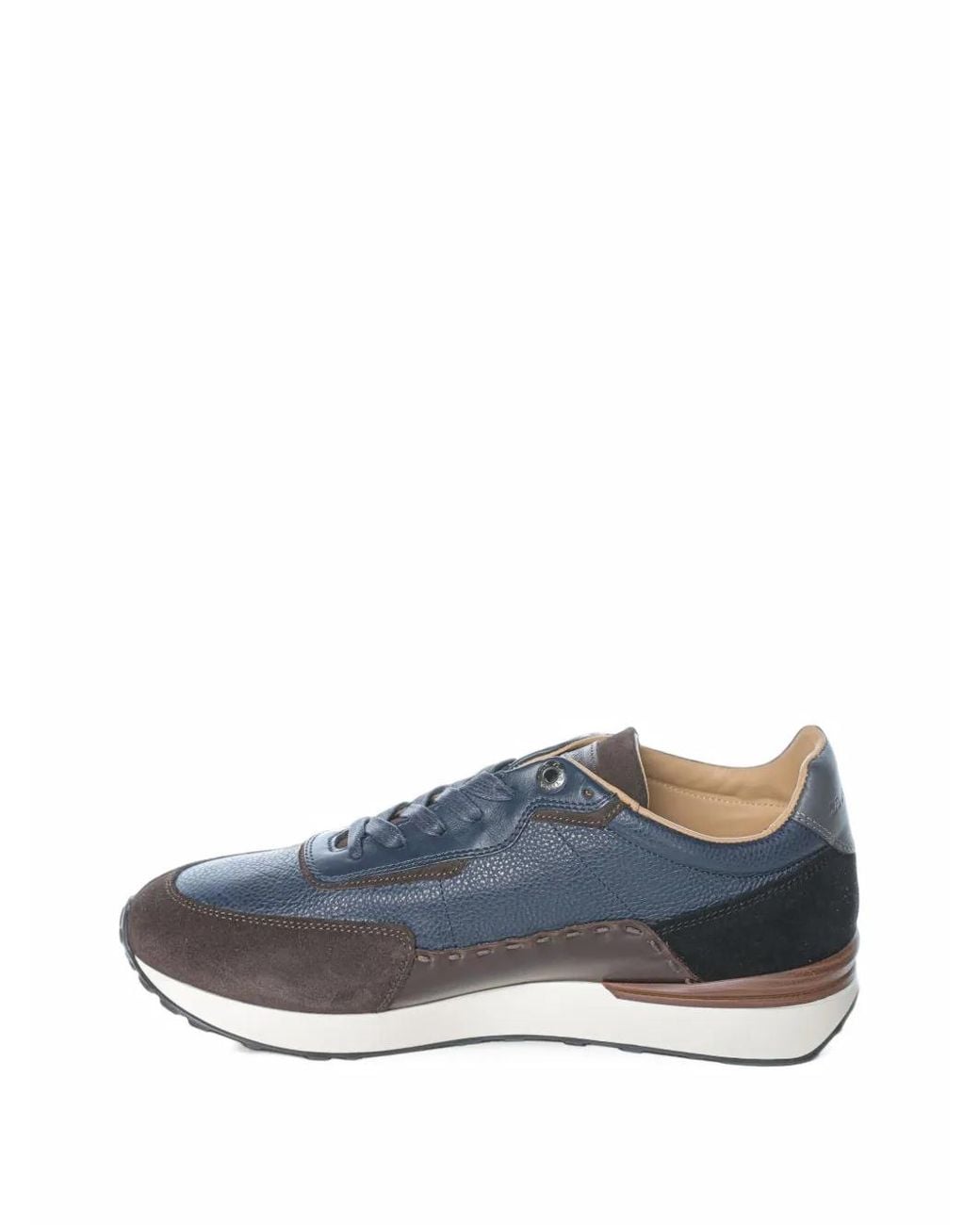 La Martina Blue Panelled Low-Top Sneakers for men