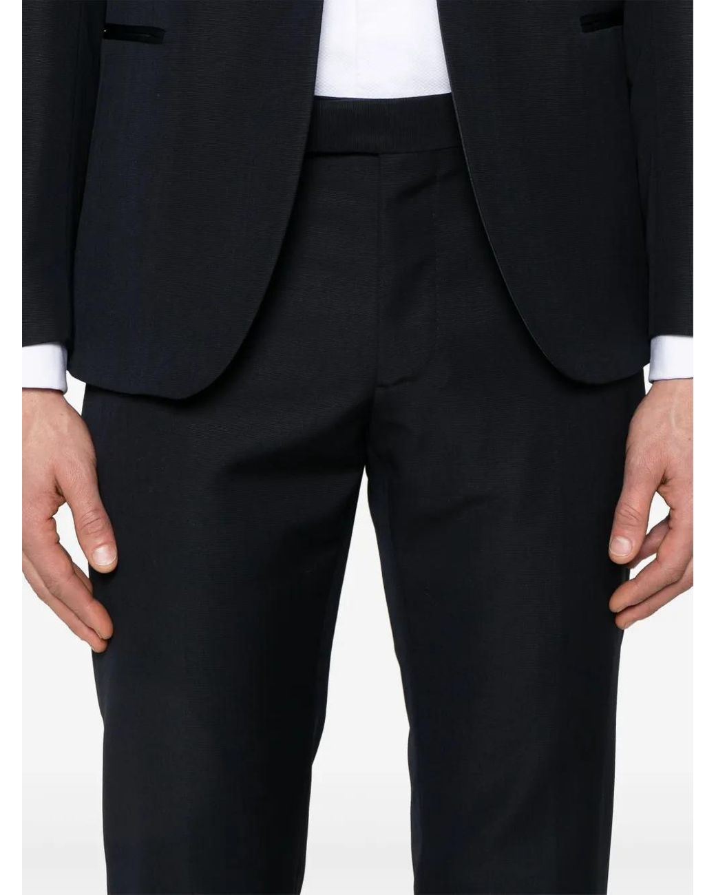 Lardini Black Satin-Trim Suit for men