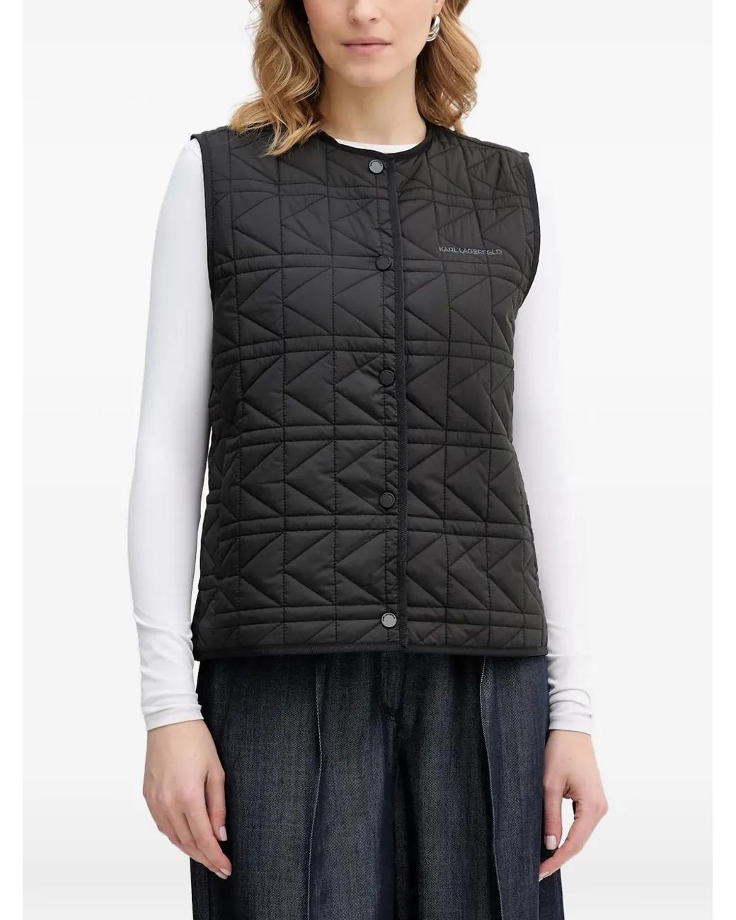 Karl Lagerfeld Black Lightweight Quilted Gilet