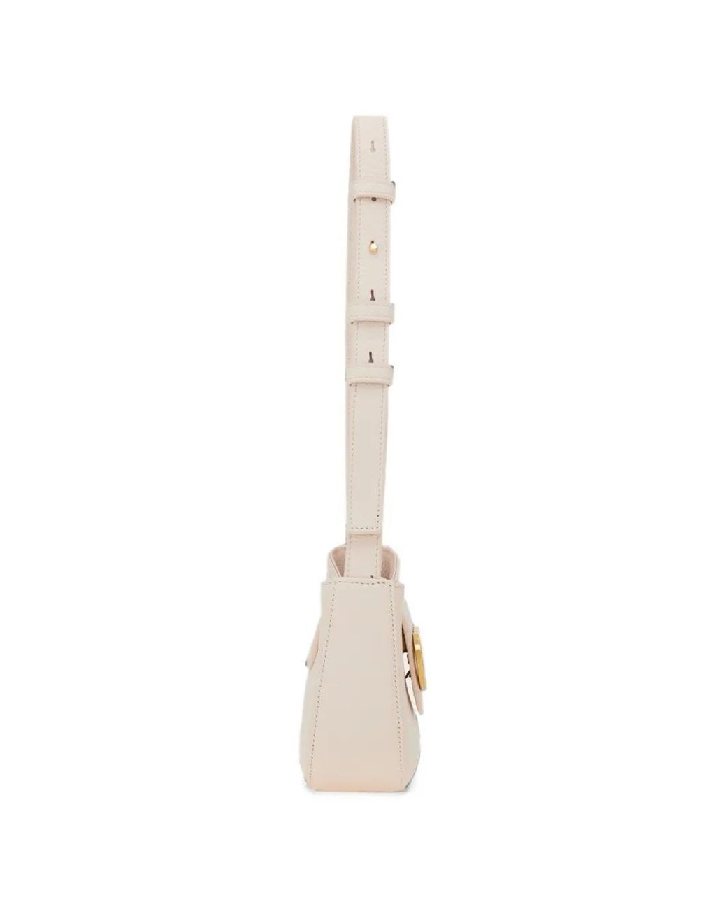 Ferragamo White Mini Gabry Double Gancini Leather Shoulder Bag