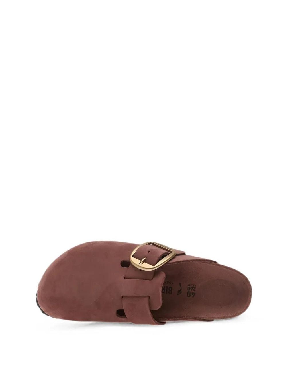 Birkenstock Brown Boston Big Buckle Nubuck Leather Clogs