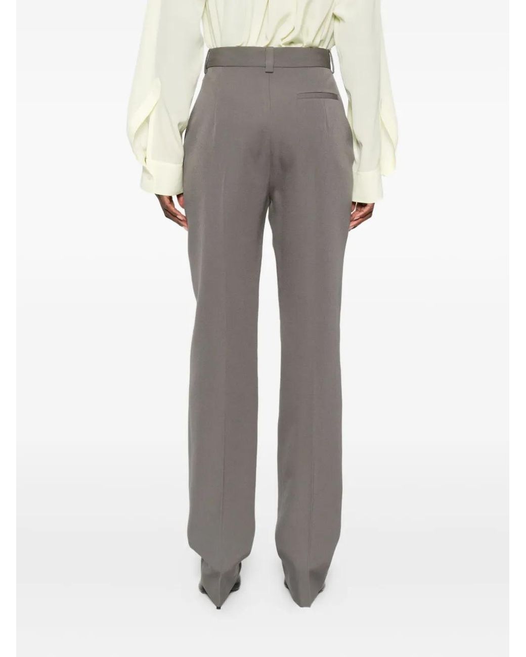 Calvin Klein Gray Lucia Straight-Leg Trousers