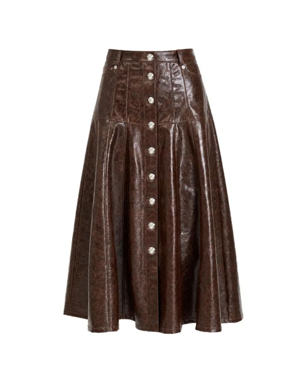 Cinq À Sept Brown Veena Tumbled-Effect Midi Skirt