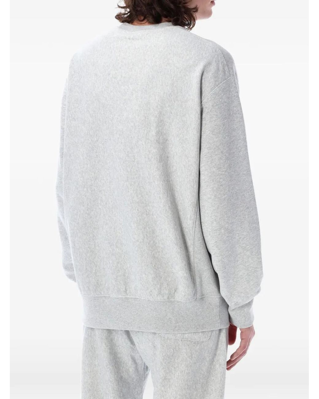 Champion Gray Logo-Patch Crew-Neck Sweater for men
