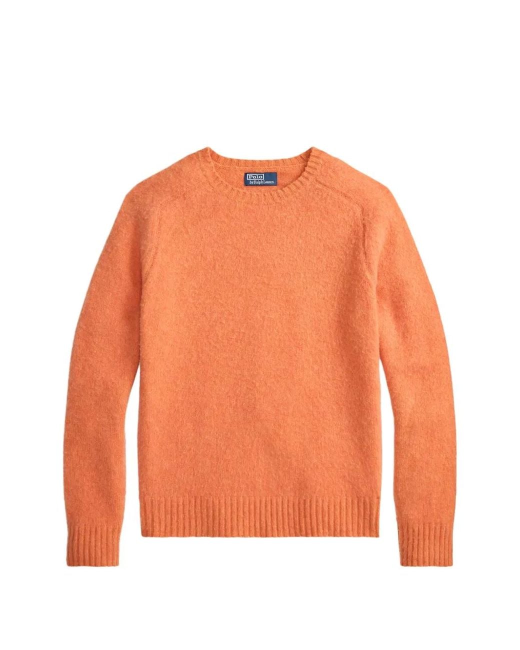 Polo Ralph Lauren Orange Pull À Manches Raglan Et Coudières Contrastantes for men