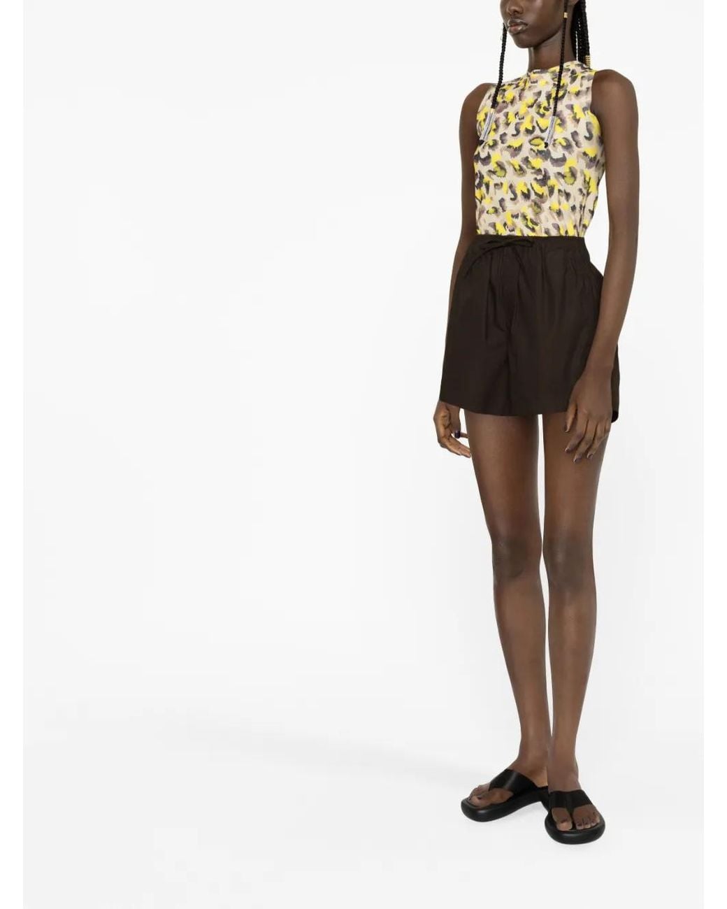 Nanushka Yellow Safea Leopard-Print Tank Top