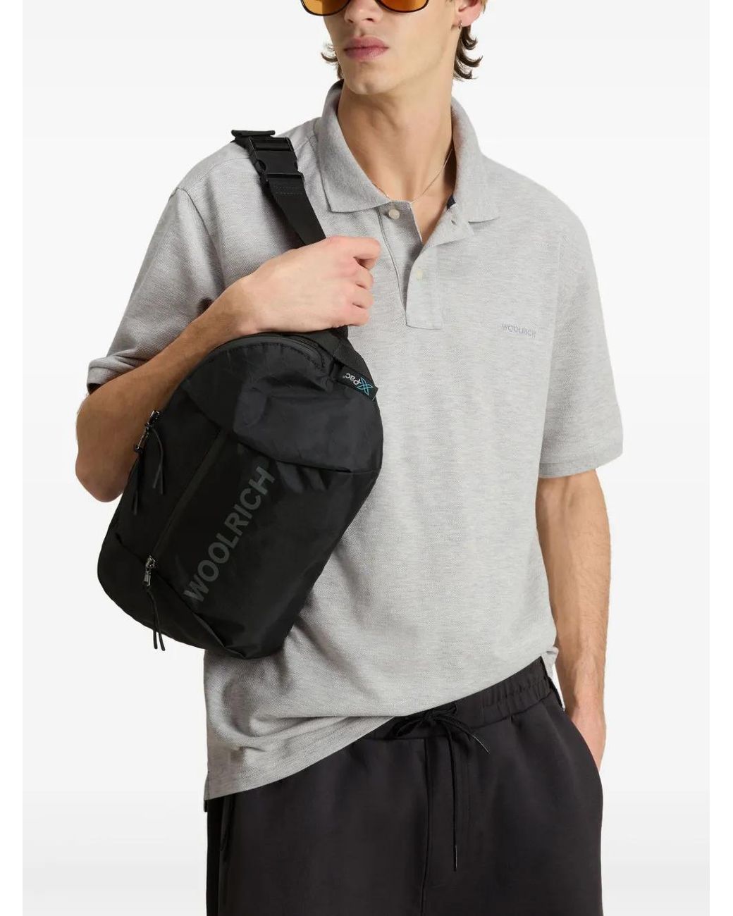 Woolrich Gray Cotton Piqué Polo Shirt for men