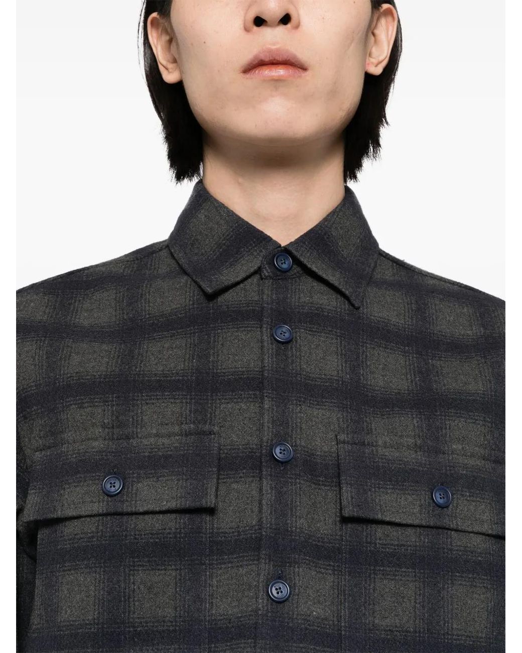 Boss Black Plaid Long-Sleeves Shirt for men