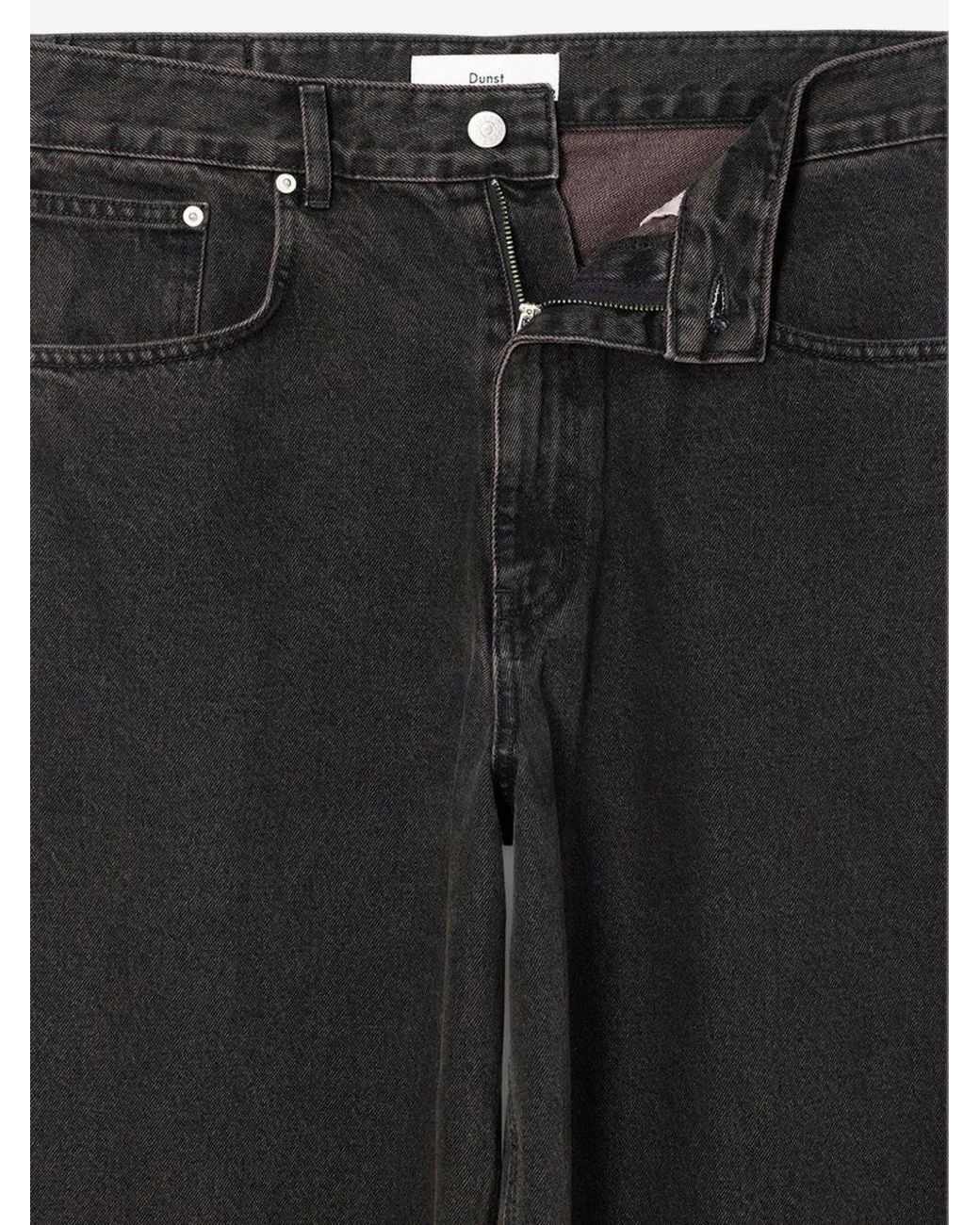 DUNST Black Curved Wide Jeans for men