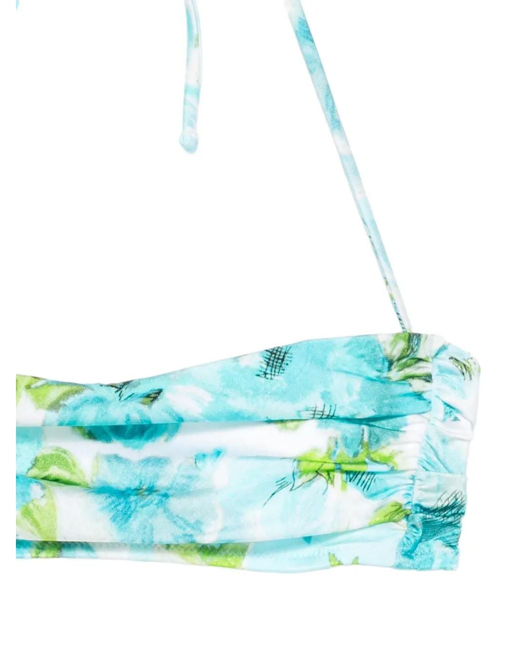 Chloé Blue Floral-Print Bikini Top