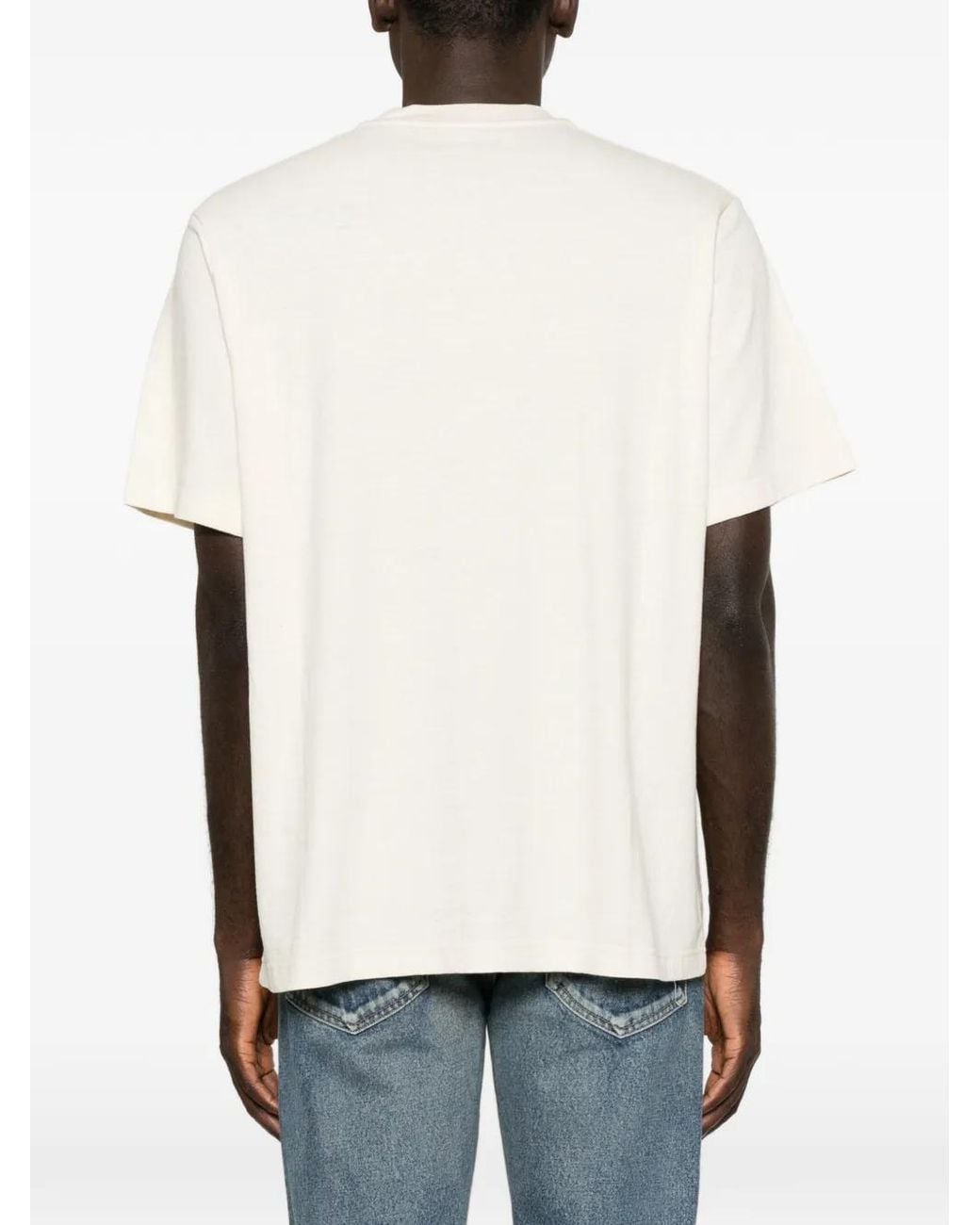 The Row White Shawl-Collar Waffle-Knit T-Shirt for men
