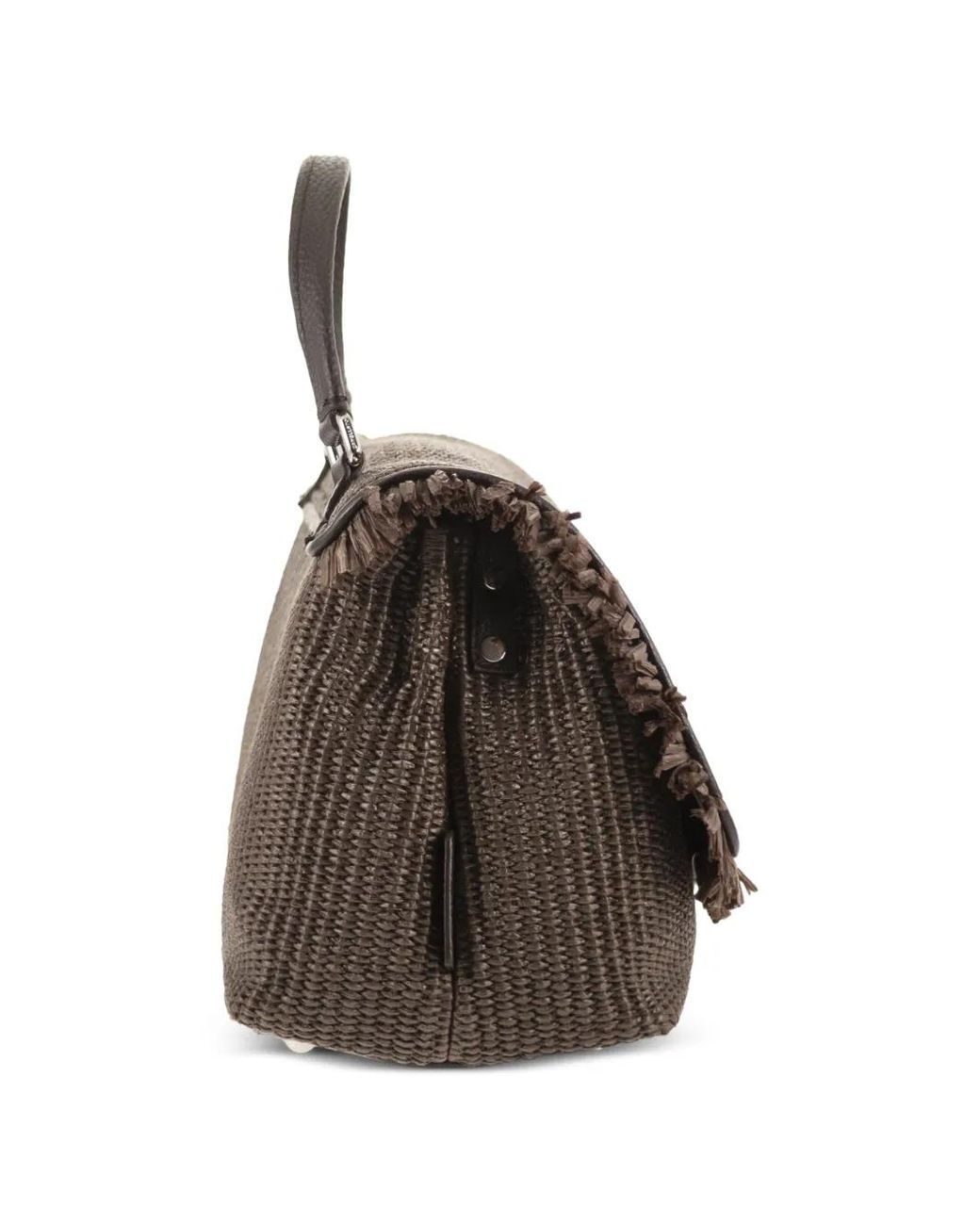 Zanellato Brown Small Postina Vimini Frayed-Detail Tote Bag