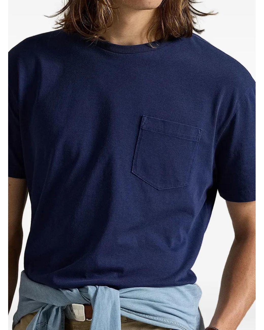 Polo Ralph Lauren Blue Patch-Pocket T-Shirt for men