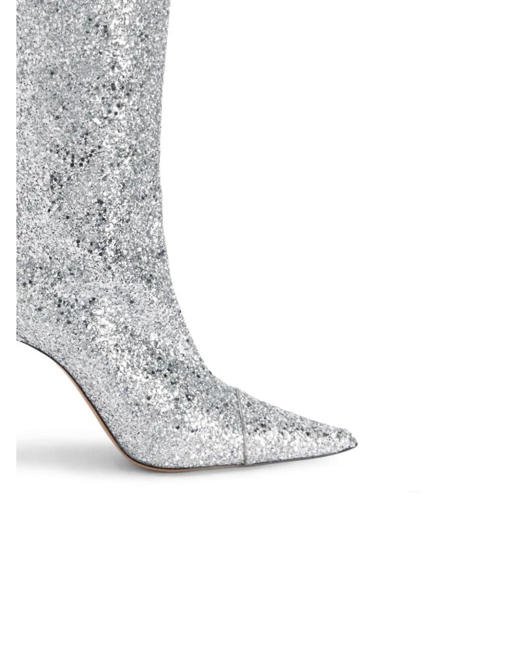 Alexandre Vauthier White 90Mm Viola Glittered Boots