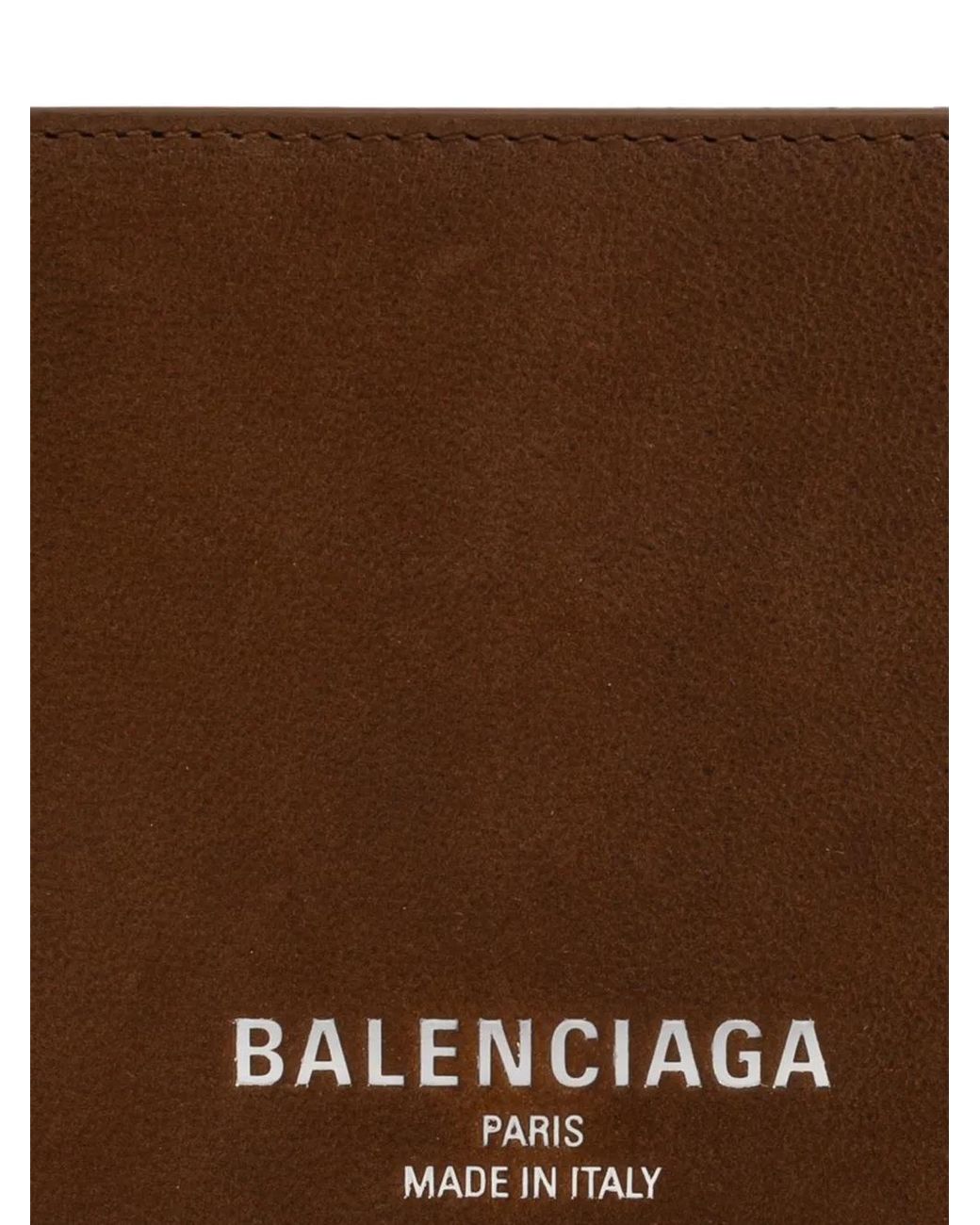 Balenciaga Brown Porte-Monnaie Pliant Carré Couleur Caramel for men