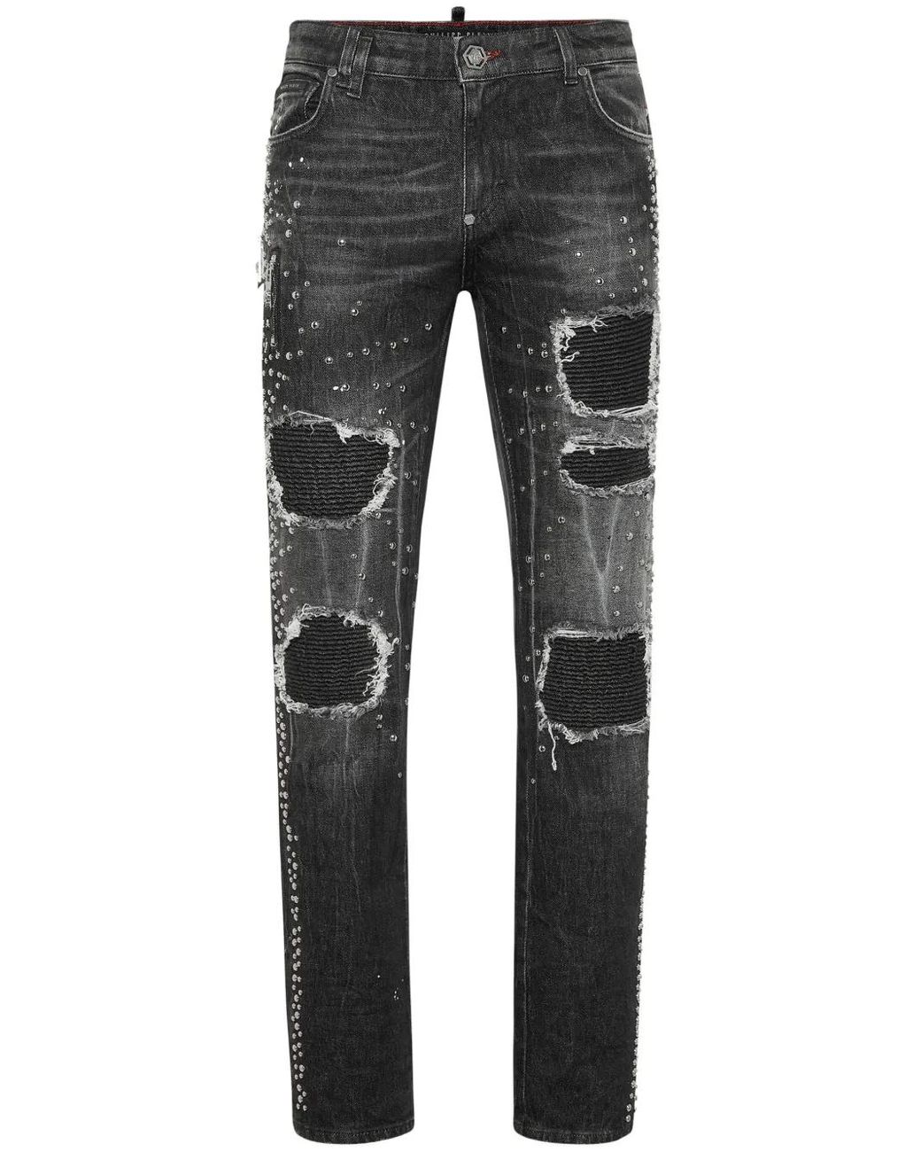 Philipp Plein Gray Rock Star Jeans for men