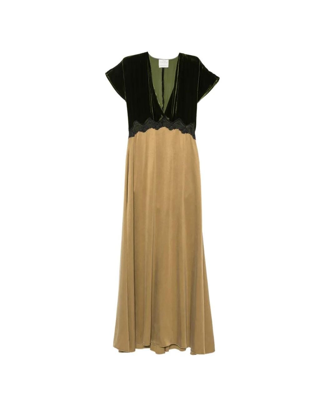 Forte_forte Green V-Neck Maxi Dress