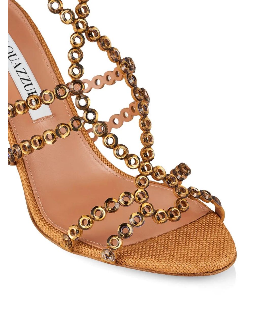 Aquazzura Metallic Sandales Mooncrush À Talon