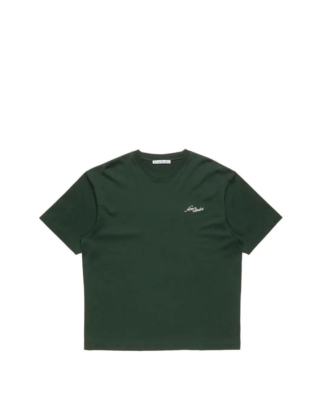 Acne Green Jersey T-Shirt With Logo