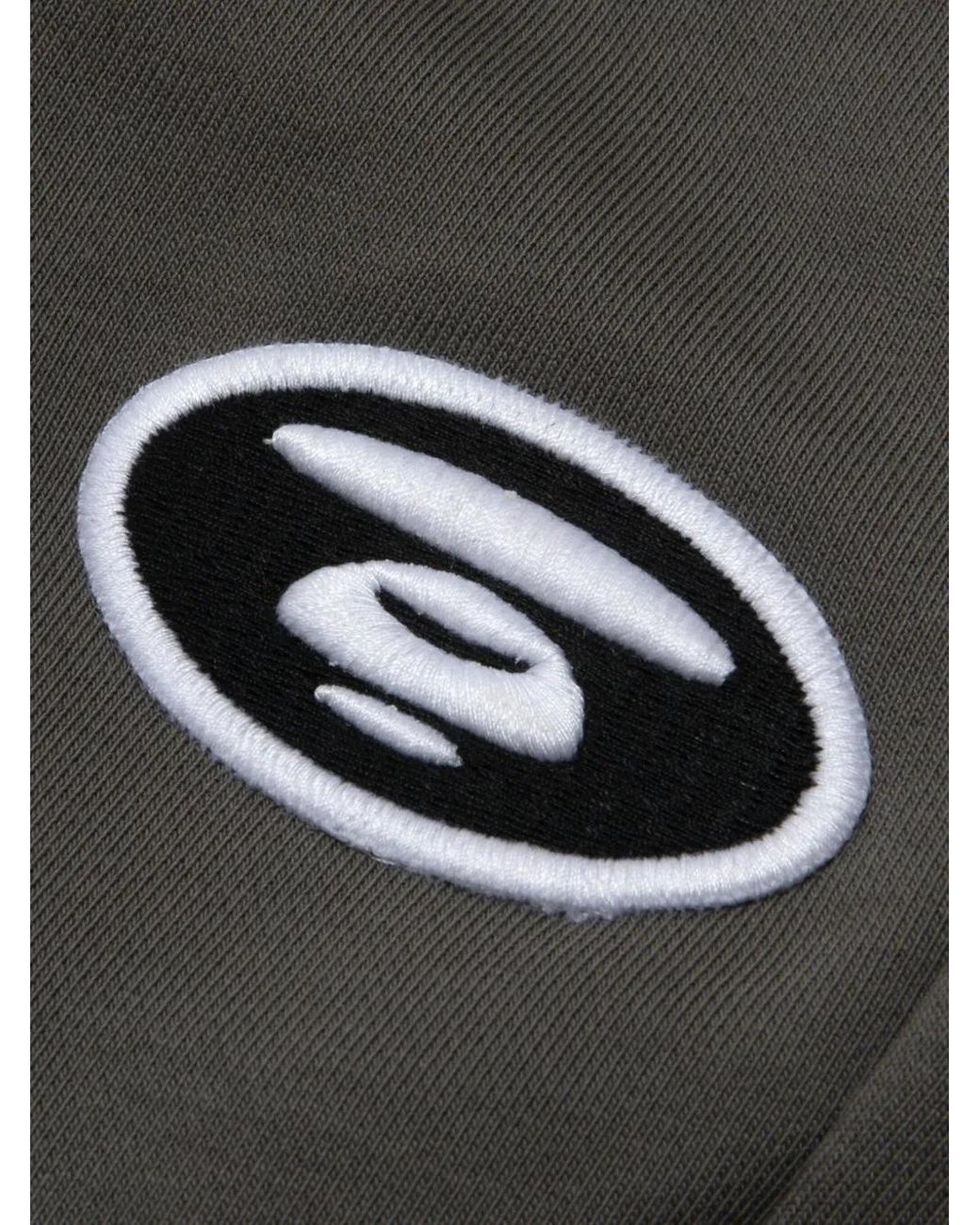 Aape By A Bathing Ape Gray Ape-Appliqué Track Shorts for men