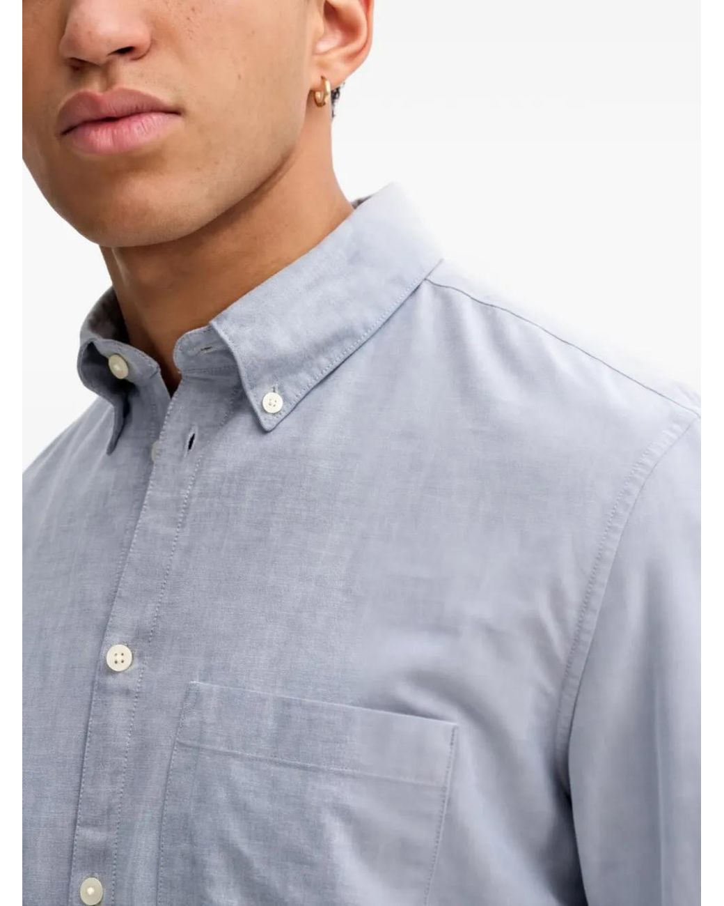 Marc O' Polo Blue Chest-Pocket Shirt for men