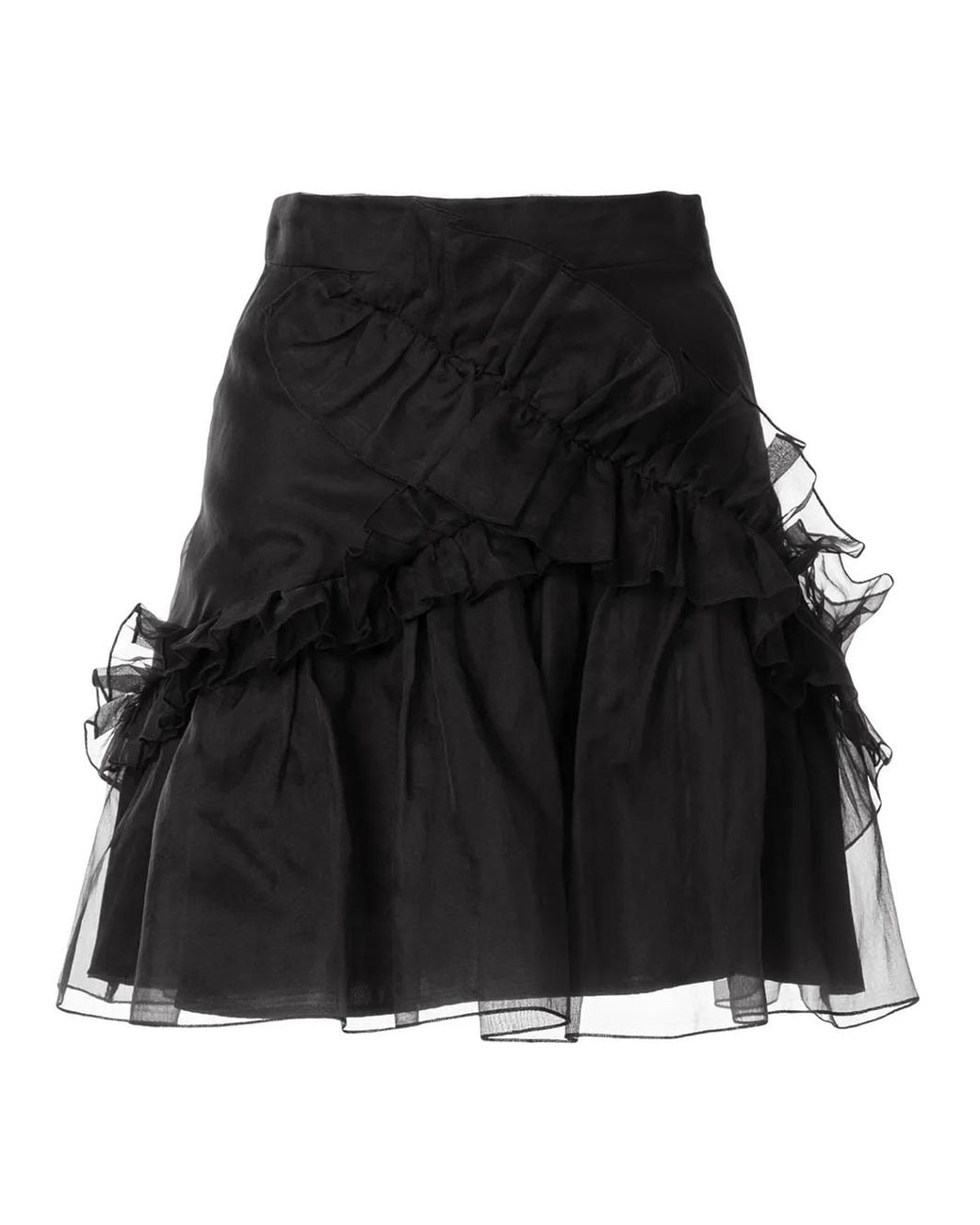Macgraw Black Souffle Ruffle Skirt