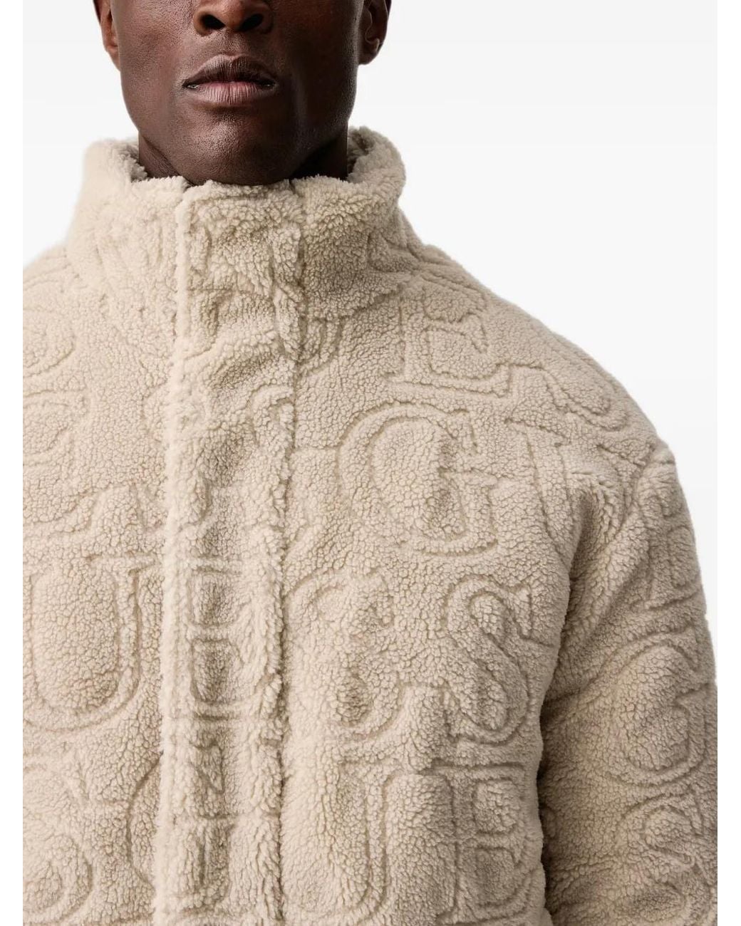 Guess Natural Logo-Debossed Jacket for men
